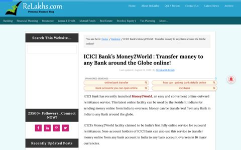 ICICI Bank's Money2World : Details, Procedure & Benefits