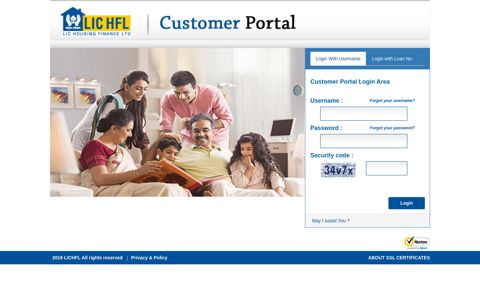 LIC HFL | Customer Portal: Login