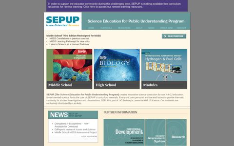 Welcome to SEPUP: Science Education for Public ...