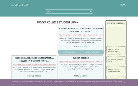 evocca college student login - General Information about Login