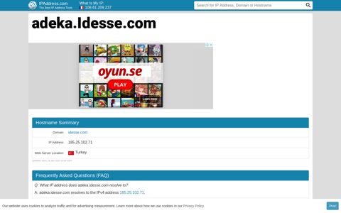 ▷ adeka.Idesse.com : Infini Login - Domain WHOIS Record
