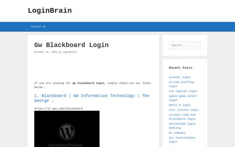 gw blackboard login - LoginBrain