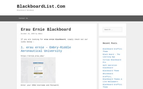Erau Ernie Blackboard - BlackboardList.Com