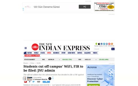 Students cut off campus' WiFi, FIR to be filed: JNU admin- The ...
