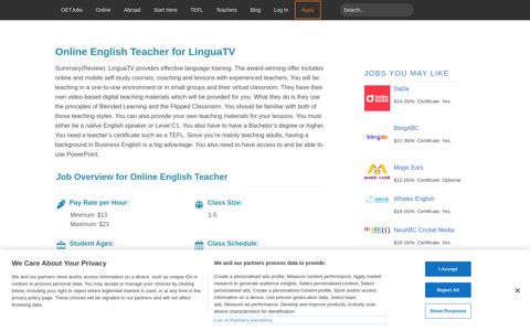 Online English Teacher - LinguaTV - Reviews - Requirements ...