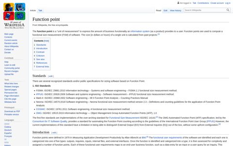 Function point - Wikipedia