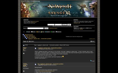 Logging in, please wait.... Connection problem - Newerth