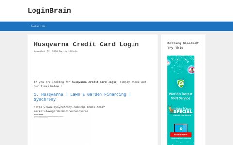 Husqvarna Credit Card Husqvarna | Synchrony - LoginBrain