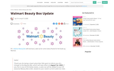 Walmart Beauty Box Update | MSA