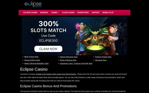 Eclipse Casino Instant Play | No Deposit Bonus Codes | Free ...