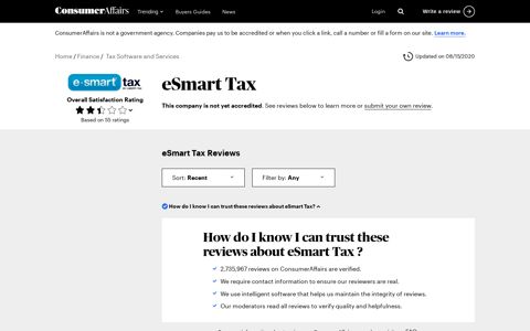 eSmart Tax Software Reviews: What To Know | ConsumerAffairs