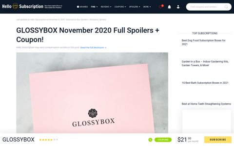 GLOSSYBOX November 2020 Full Spoilers + Coupon! - hello ...