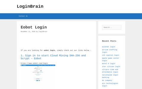 Eobot Sign In To Start Cloud Mining Sha-256 And Scrypt - Eobot