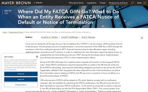 Where Did My FATCA GIIN Go? What to Do When an Entity ...