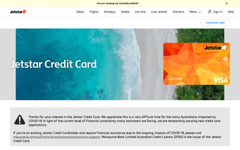 Jetstar Credit Card | No annual fee in 1st year | Jetstar