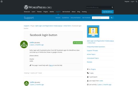 facebook login button | WordPress.org