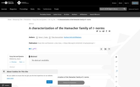 A characterization of the Hamacher family of t-norms | Fuzzy ...
