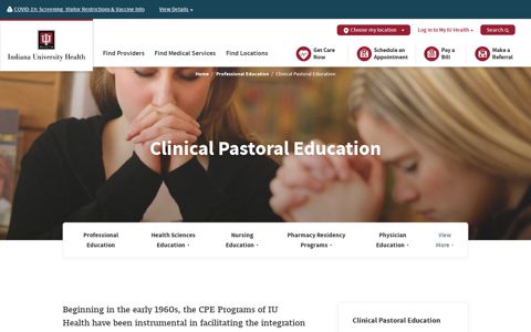Clinical Pastoral Education | IU Health