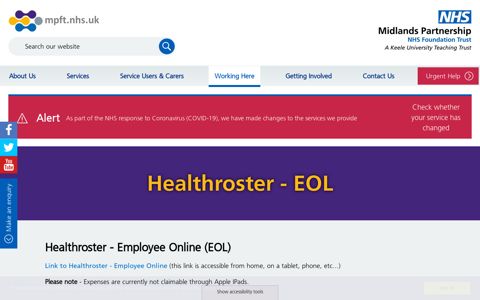 Healthroster - EOL - Midlands Partnership NHS Foundation ...