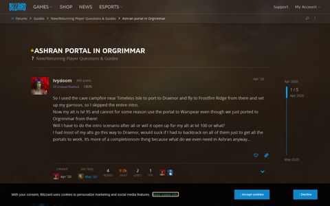 Ashran portal in Orgrimmar - New/Returning Player Questions ...