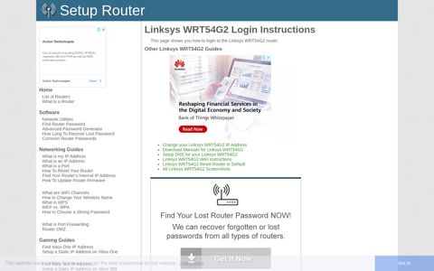 How to Login to the Linksys WRT54G2 - SetupRouter