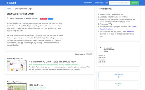 Little App Partner Login Page - portal-god.com