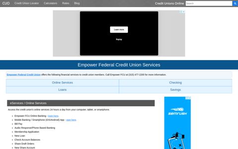 Empower Federal Credit Union Services - Credit Unions Online