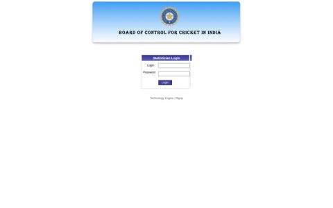 Statistician Login - Board of Control for Cricket in India