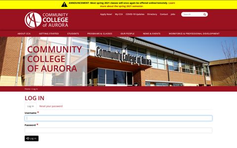 Log in | Community College of Aurora in Colorado: Aurora ...