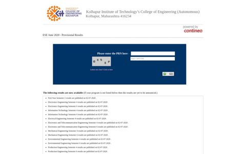 Welcome to KIT College of Engineering Online Results