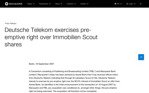 Deutsche Telekom exercises pre-emptive right over ...