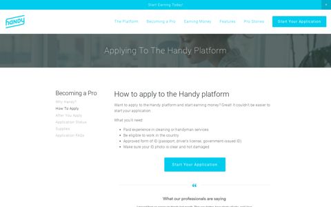 How to Apply — Handy Pro Stories