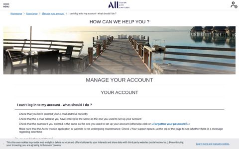 I can't log in to my account - what should I do - Accor Hotels
