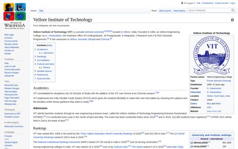 Vellore Institute of Technology - Wikipedia