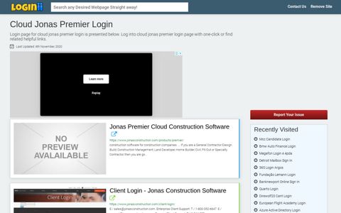 Cloud Jonas Premier Login - Loginii.com
