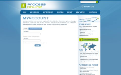 User account | iProcess Online