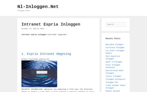 Intranet Espria Inloggen - Nl-Inloggen.Net