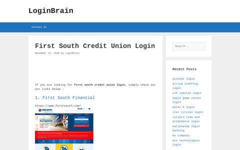 first south credit union login - LoginBrain