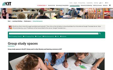 KIT Library | Learning & Working - Study spaces - Group study ...