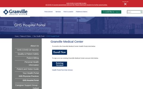 GHS Hospital Portal | Granville Medical