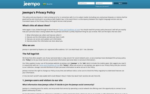 Privacy Policy - Jeempo