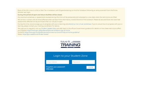 Student Zone Login - Future Fit Training