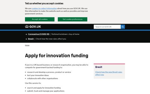 Apply for innovation funding - GOV.UK