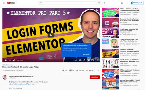 Elementor Pro Part 5 - Elementor Login Widget - YouTube