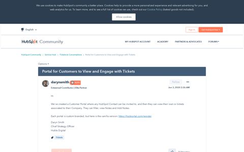 Portal for Customers to View and ... - HubSpot Community