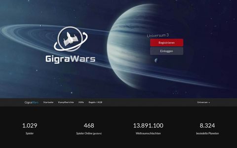 Startseite - GigraWars | Dein Weltraum Browsergame