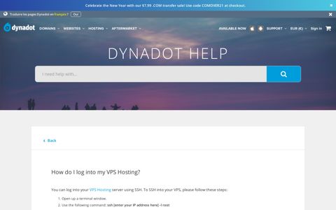 How do I log into my VPS? - Dynadot.com