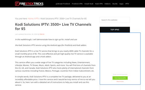 Kodi Solutions IPTV Tutorial | 4000+ HD TV Channels for $5