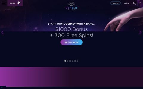 Genesis Casino $1000 Bonus + 300 Free Spins