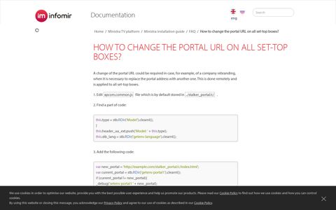 How to change the portal URL on all set-top boxes? - Infomir